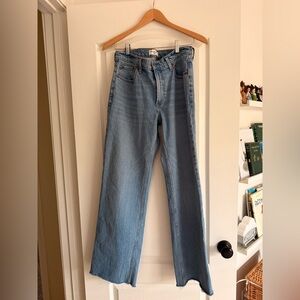 Abercrombie The Baggy Low Rise Blue Wide Leg Jeans